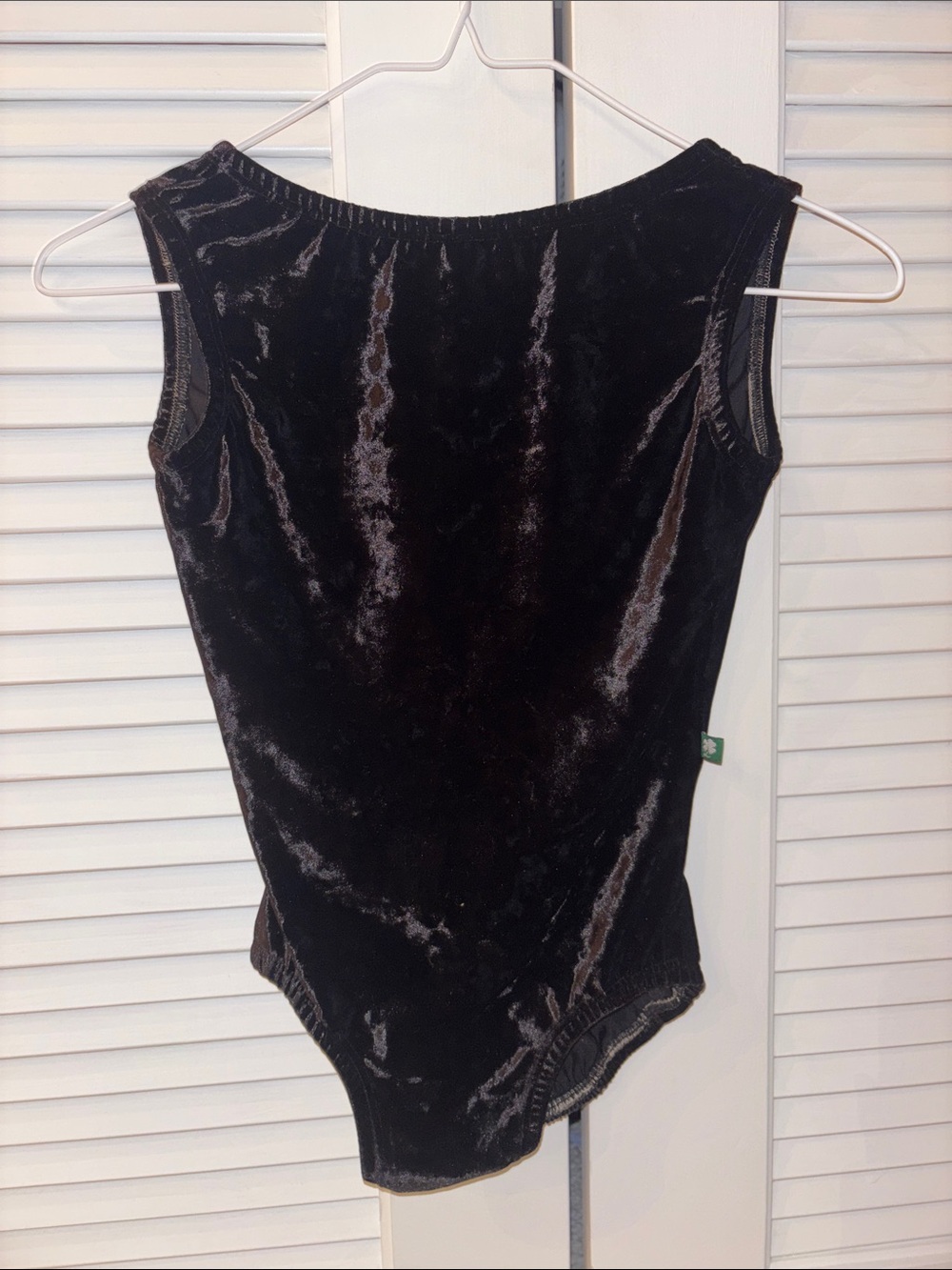 Luckyleo Black Velvet Low Back Womens Small Leotard